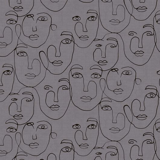 Панно "Elle" арт.ETD15 011, коллекция "Etude vol.2", производства Loymina, с изображением абстрактного рисунка женского лица из линий, заказать в интернет-магазине, онлайн оплата